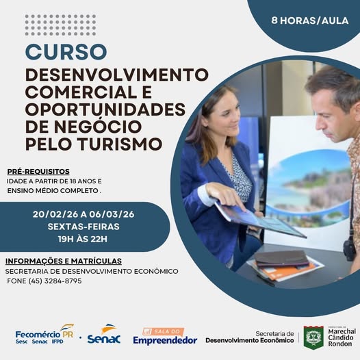 Prefeitura e Senac Marechal oferecem curso gratuito voltado ao turismo