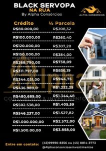 BLACK SERVOPA NA RUA – UMA OPORTUNIDADE IMPERDÍVEL BY ALPHA CONSÓRCIOS