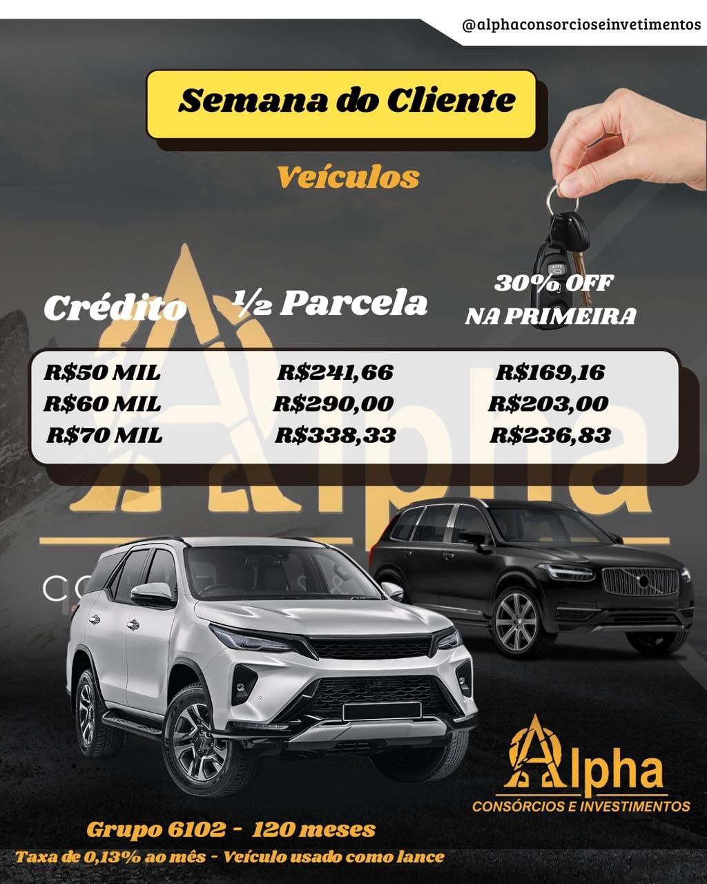 Semana do Cliente na Alpha Consórcios e Investimentos