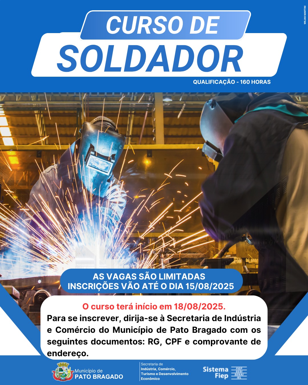 Estão abertas as inscrições para os cursos de Soldador e Costura Industria