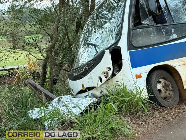 Colisão frontal entre moto e ônibus faz vitima fatal