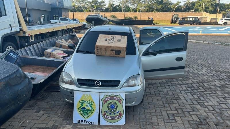 Barco e carro com cigarros paraguaios são apreendidos em Mercedes