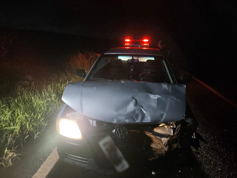 Morador de Nova Santa Rosa a pé no meio da pista causa acidente na PR-491