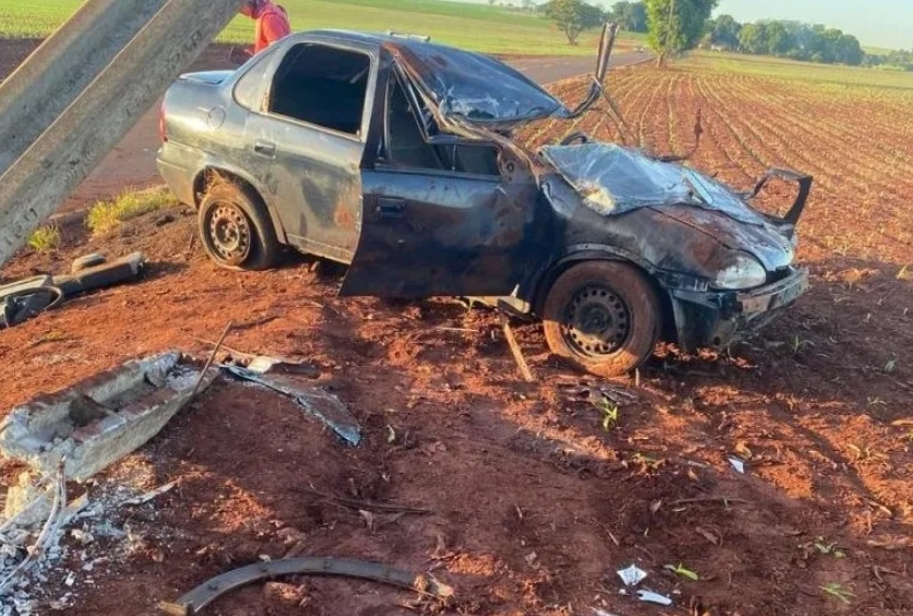Capotamento faz vitima fatal no interior de Guaira