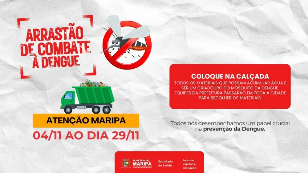 Maripá convoca população para o Arrastão de Combate  Dengue na segunda-feira (4)