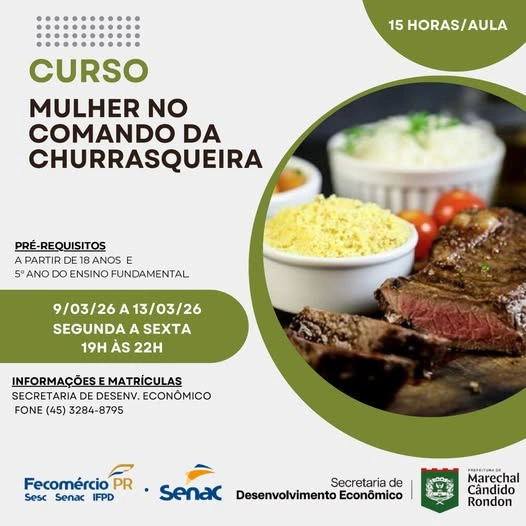  Prefeitura e Senac Marechal promovem o curso Mulher no Comando da Churrasqueira