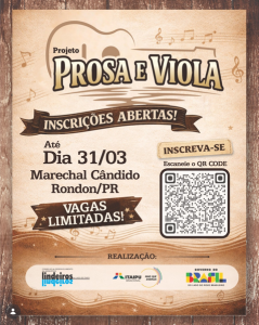  Projeto Prosa e Viola abre inscrições em Marechal Cândido Rondon