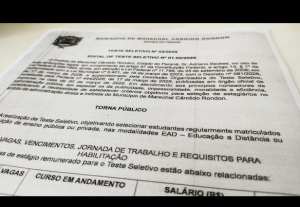  Abertas as inscrições para teste seletivo para estágio remunerado