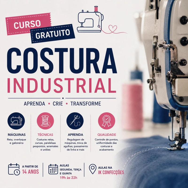 Mercedes abre inscrições para curso gratuito de costura industrial