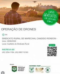  Curso gratuito de Operação de Drones está com inscrições abertas em Marechal Cândido Rondon