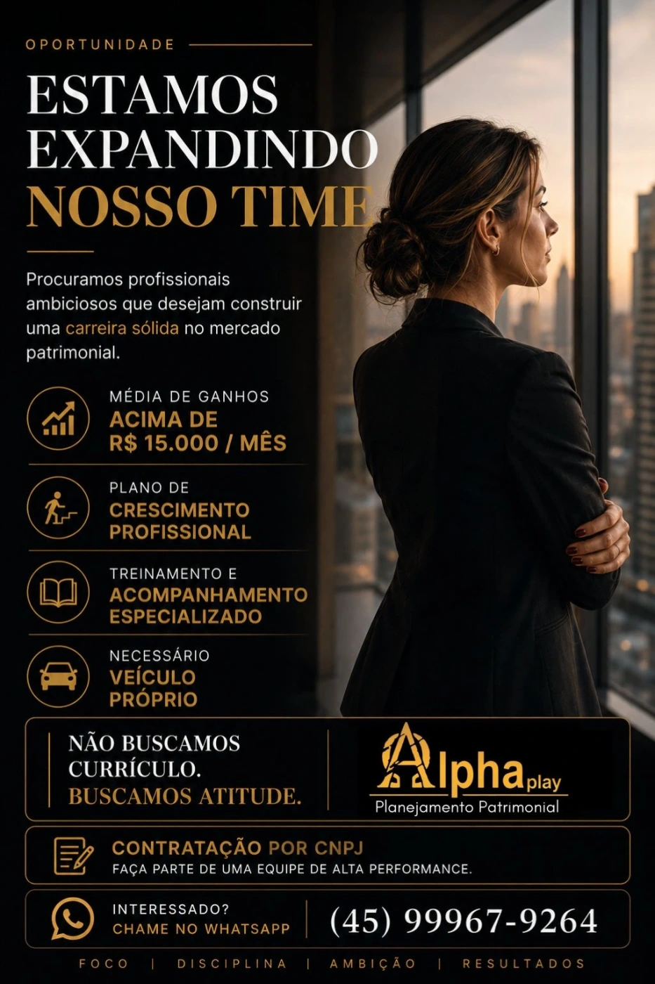 Alphaplay abre vagas na Região Oeste com ganhos acima de R$ 15 mil por mês