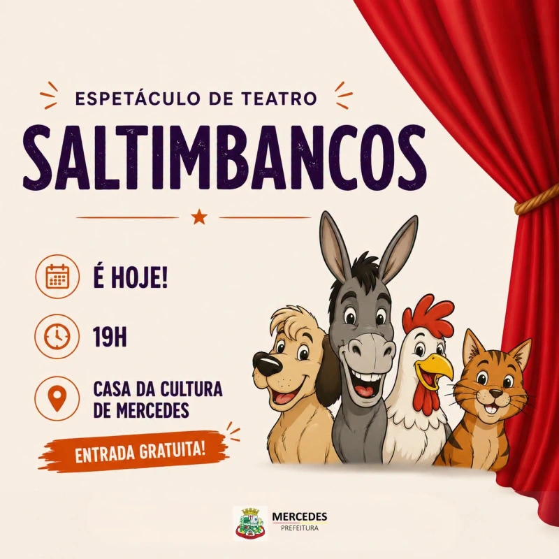 Casa da Cultura de Mercedes recebe hoje o espetáculo "Saltimbancos"