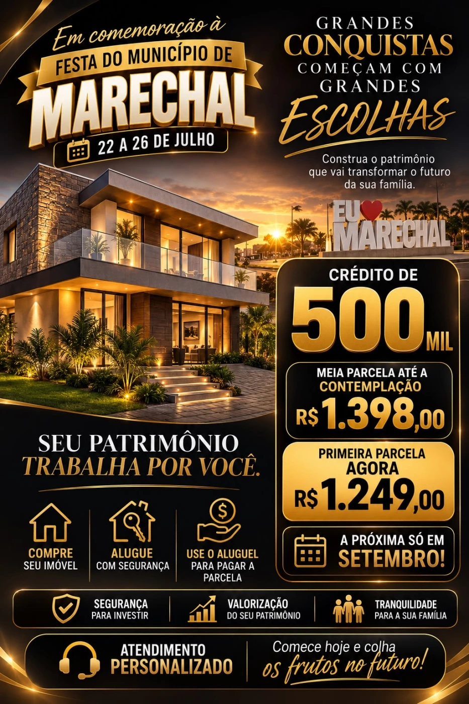 Festa de Marechal inspira campanha para quem quer construir patrimônio
