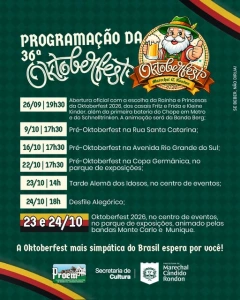 Programação da 36ª Oktoberfest de Marechal Cândido Rondon!