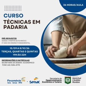  Prefeitura e Senac promovem curso gratuito de Técnicas em Padaria