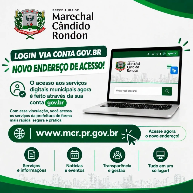 Login via conta GOV.BR passa a ser realizado através de novo endereço de site da prefeitura rondonense