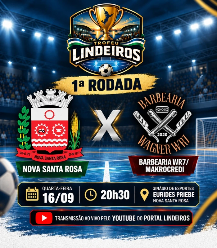 Nova Santa Rosa estreia no Troféu Lindeiros nesta quarta-feira (16)