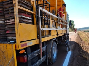  Iniciada a pintura da rodovia que liga a sede rondonense a Margarida e São Roque