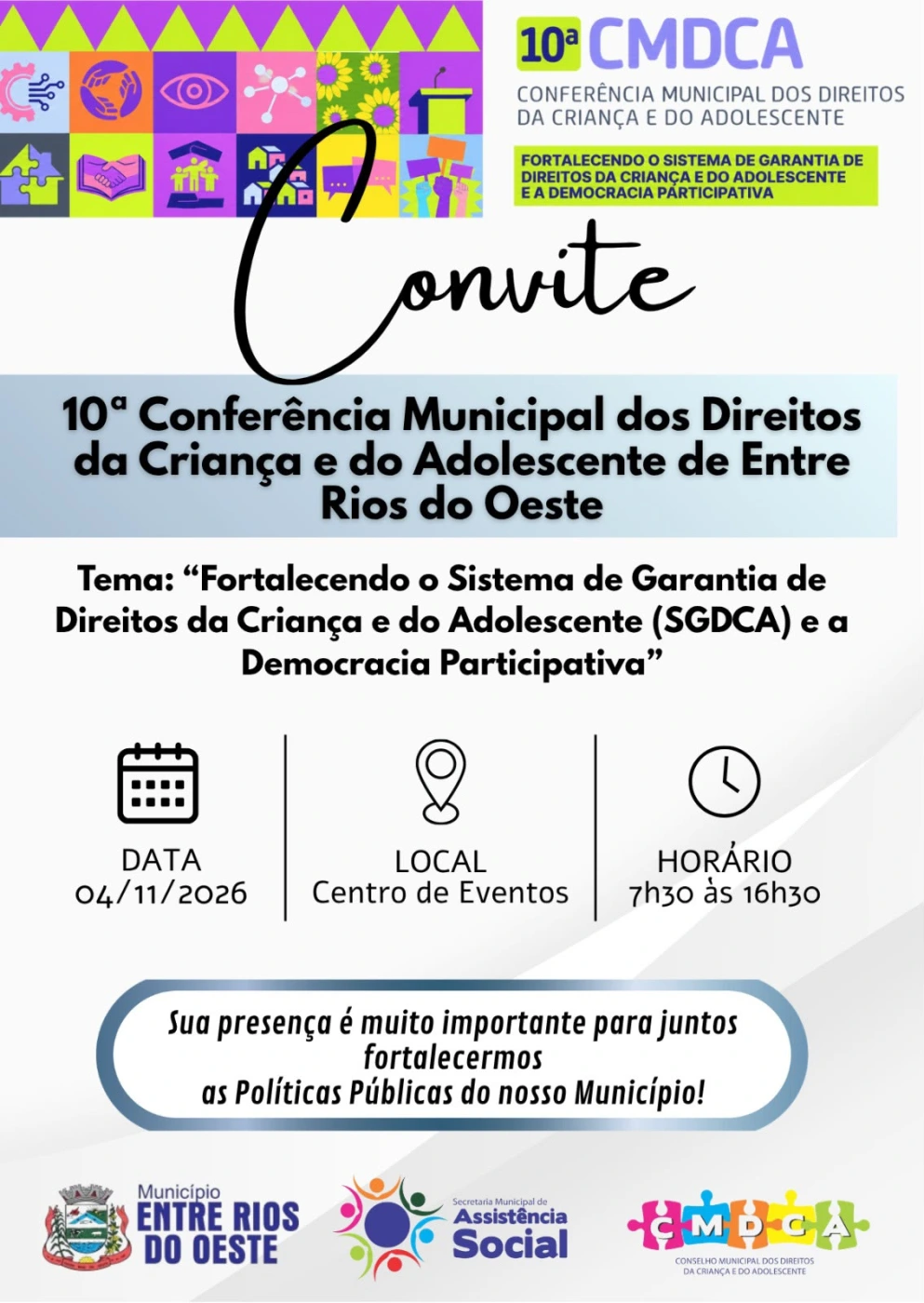 CMDCA de Entre Rios do Oeste prepara conferência sobre os direitos de crianças e adolescentes