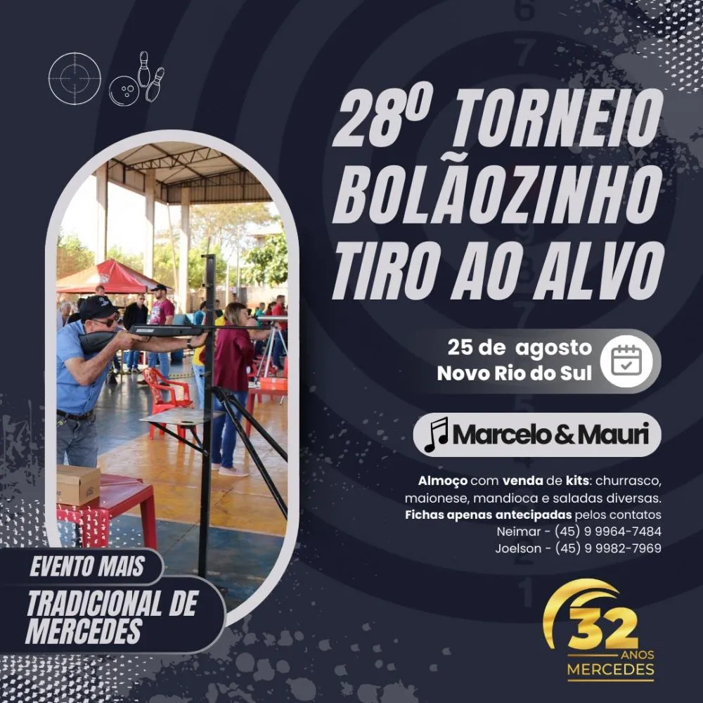 Venda de kits para almoço do Torneio de Bolãozinho de Mesa e Tiro ao Alvo termina neste sábado