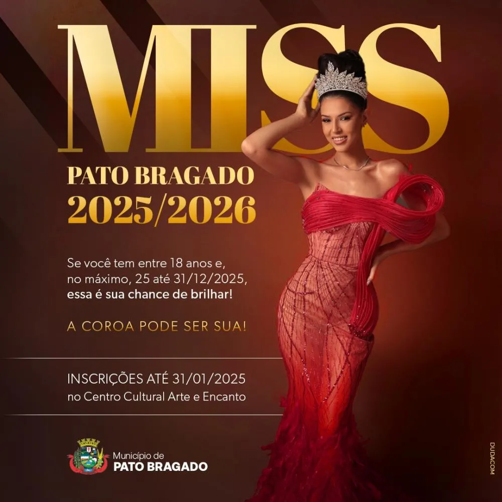 Secretaria de Educação e Cultura abre inscrições para o Miss Pato Bragado 2025/26