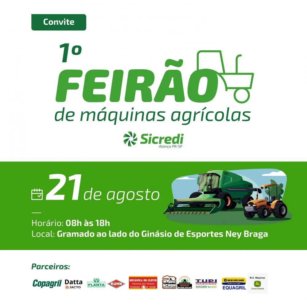 Sicredi Aliança PR/SP realizará 1º Feirão de Máquinas Agrícolas Sicredi