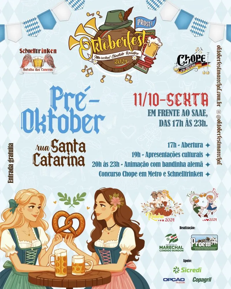 Pré-Oktoberfest na rua Santa Catarina acontece na sexta-feira